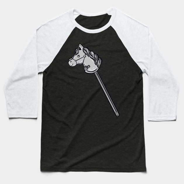 Black And White Horse Stick Baseball T-Shirt by missmann